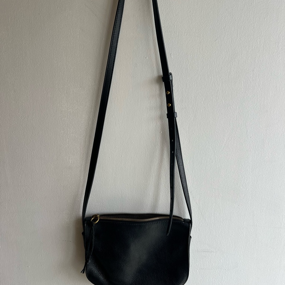 Madewell Black Leather Crossbody Bag